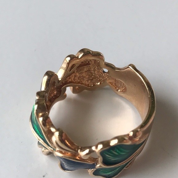 Ross-Simons Tropical Leaf Sterling 925 Gold Ring, Size 9 - Picture 11 of 14